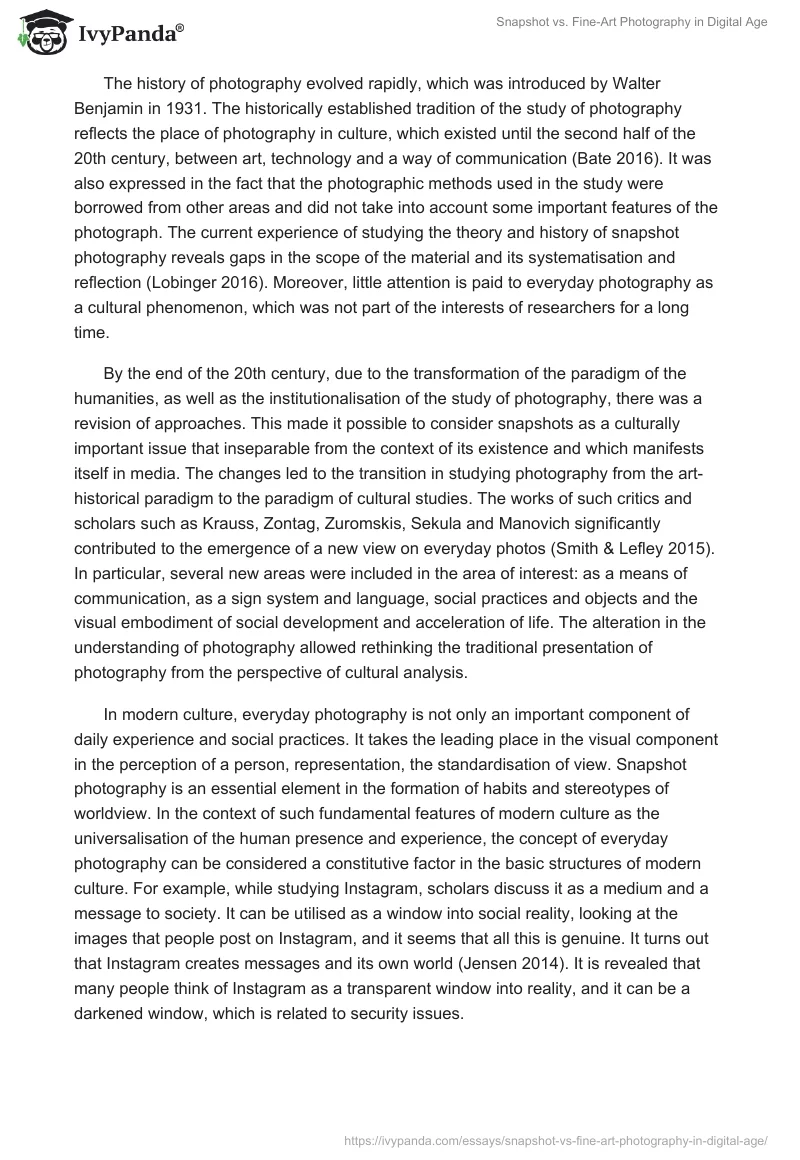 Snapshot vs. Fine-Art Photography in Digital Age. Page 4