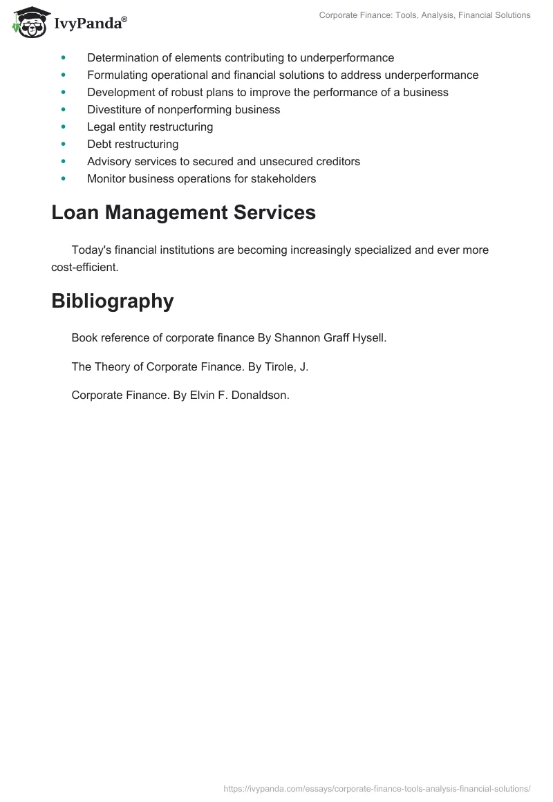 Corporate Finance: Tools, Analysis, Financial Solutions. Page 3