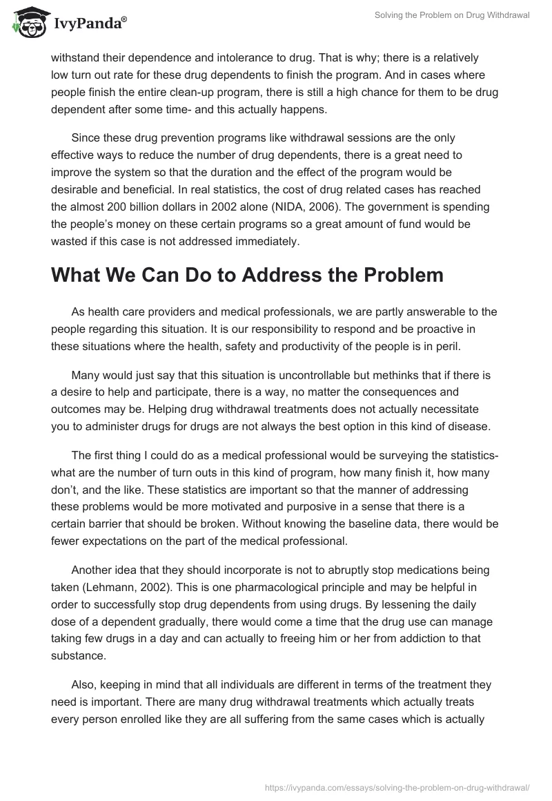 Solving the Problem on Drug Withdrawal. Page 2