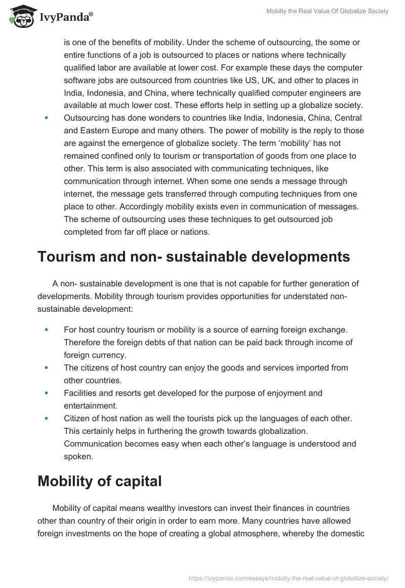 Mobilty the Real Value Of Globalize Society. Page 4