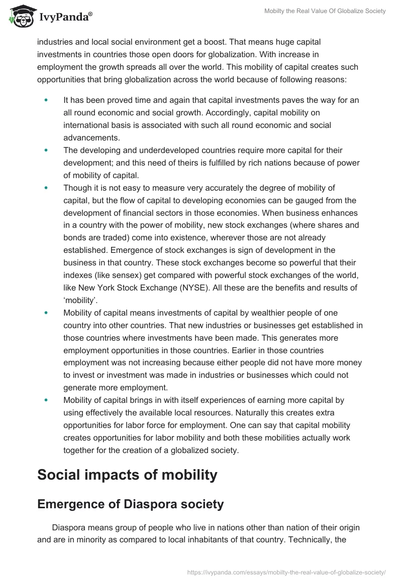 Mobilty the Real Value Of Globalize Society. Page 5
