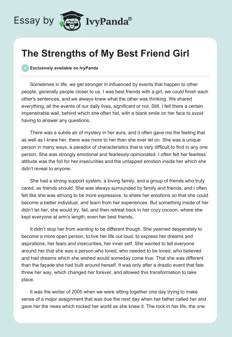 The Strengths of My Best Friend Girl. Page 1