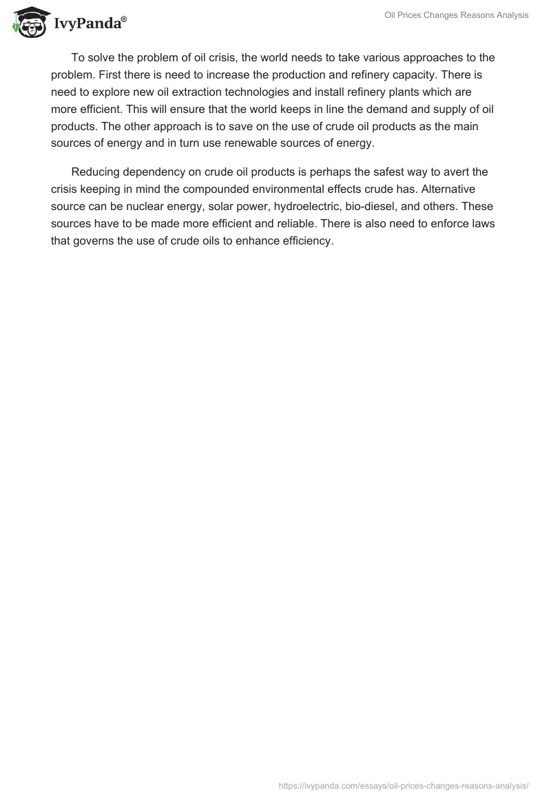 Oil Prices Changes Reasons Analysis. Page 3