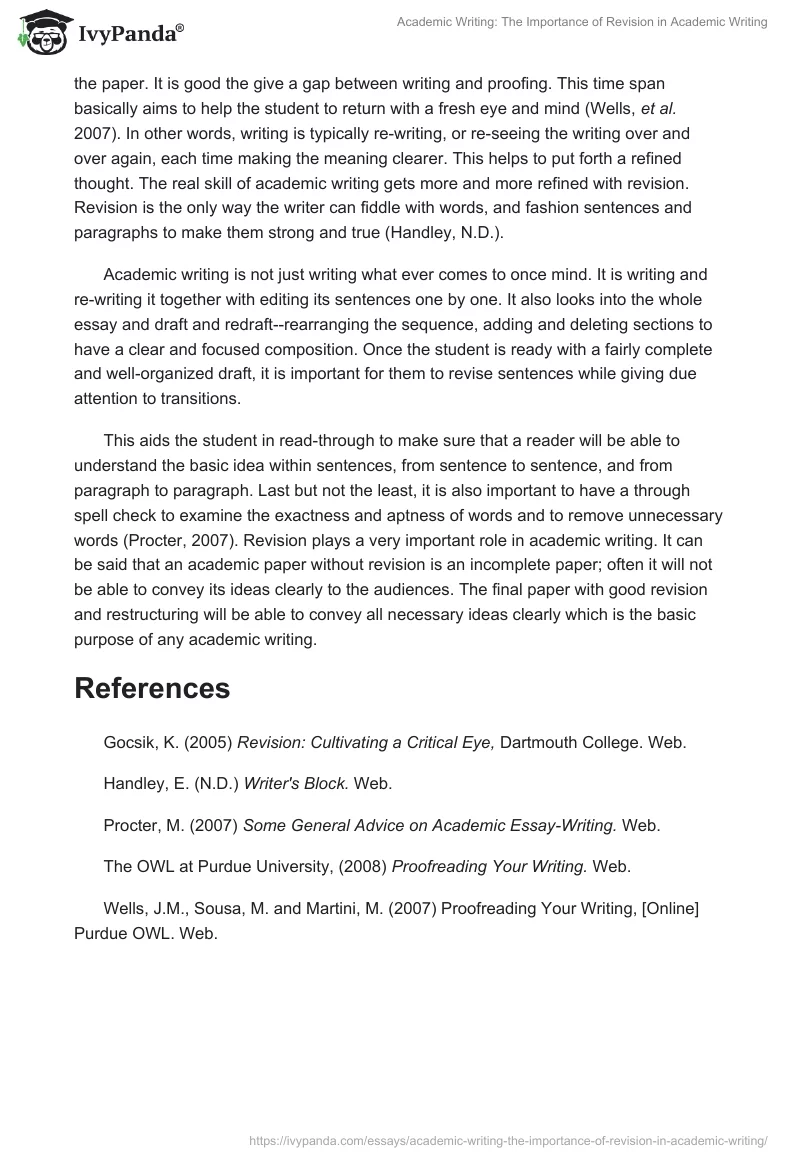Academic Writing: The Importance of Revision in Academic Writing. Page 2
