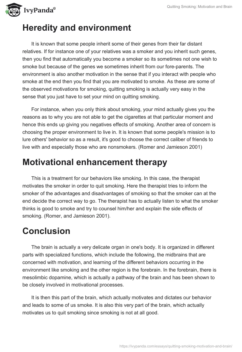 Quitting Smoking: Motivation and Brain. Page 3