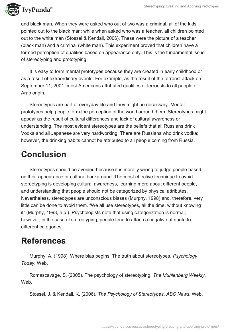 Stereotyping: Creating and Applying Prototypes. Page 2