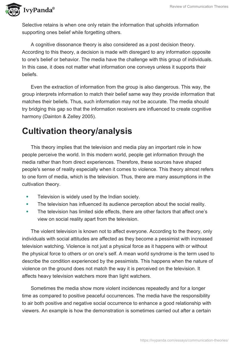 Review of Communication Theories. Page 3
