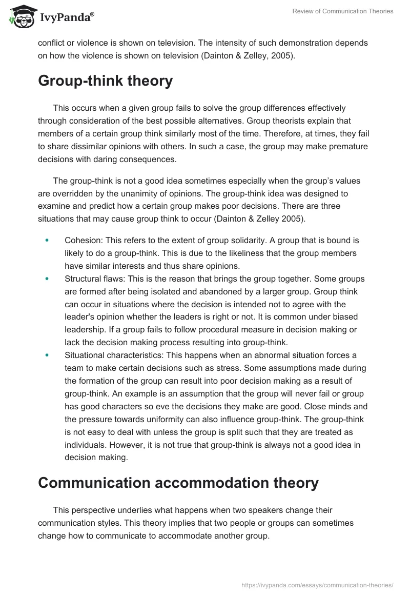 Review of Communication Theories. Page 4
