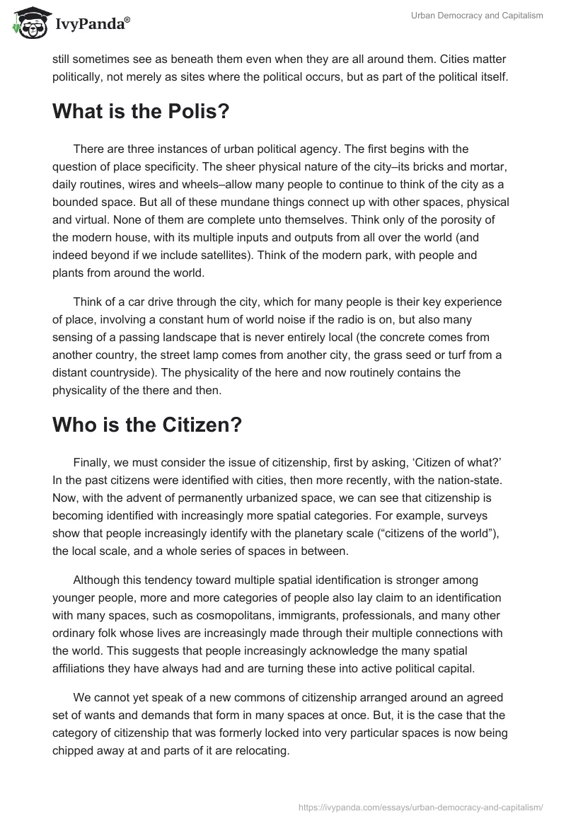 Urban Democracy and Capitalism. Page 2