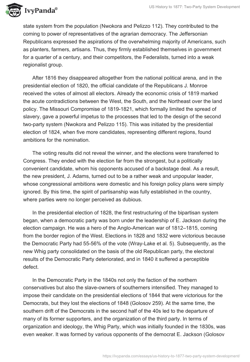 US History to 1877: Two-Party System Development. Page 2