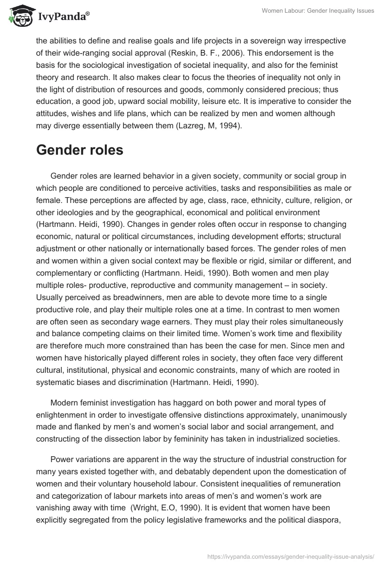 Women Labour: Gender Inequality Issues. Page 2