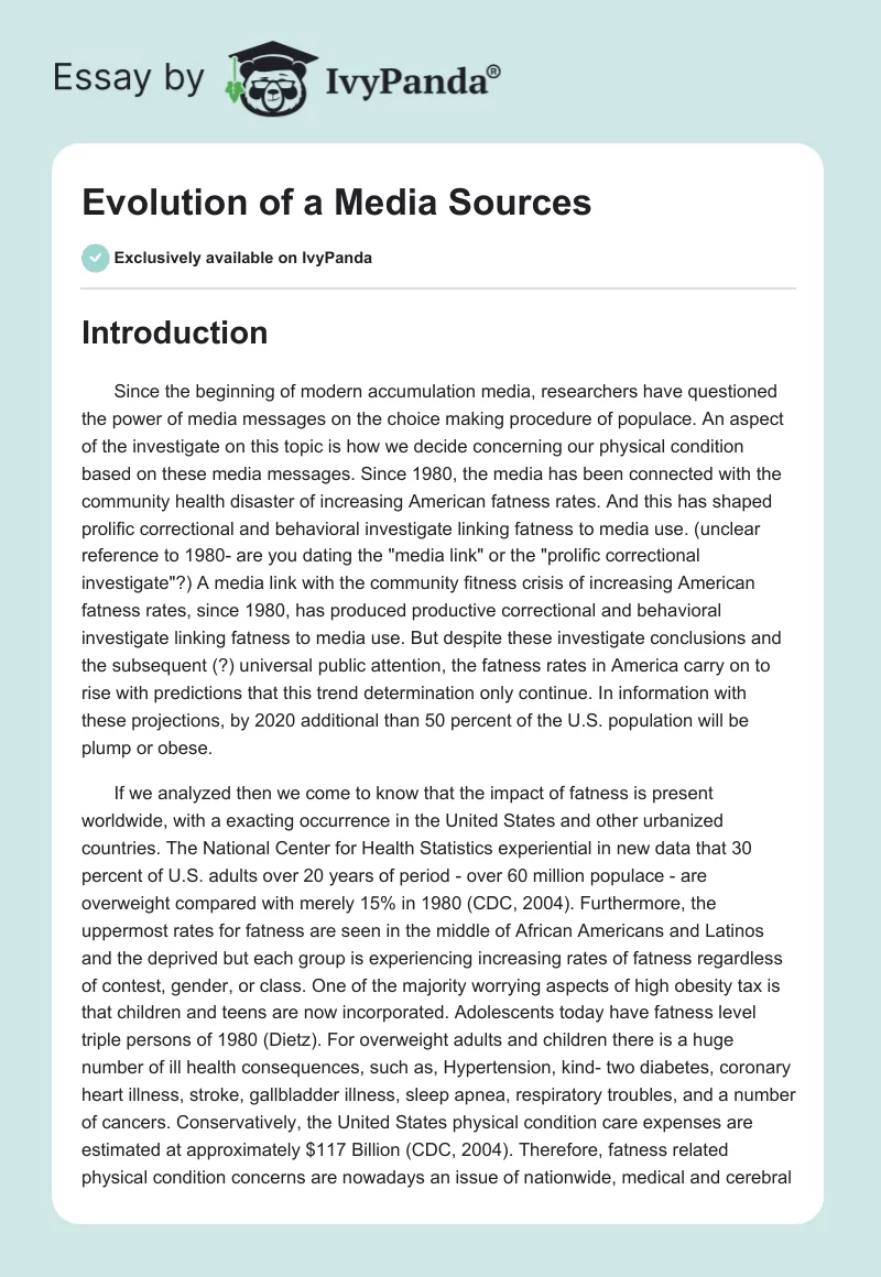 media evolution essay