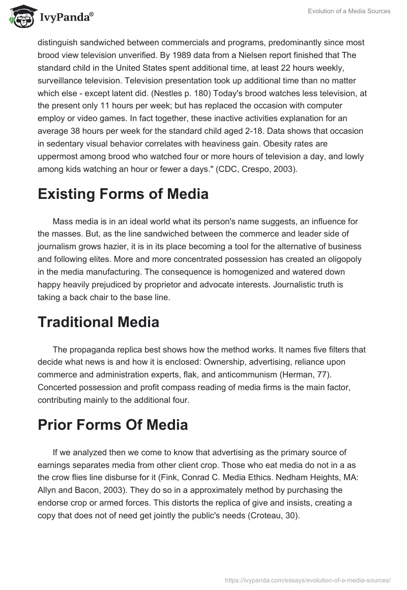 Evolution of a Media Sources. Page 3