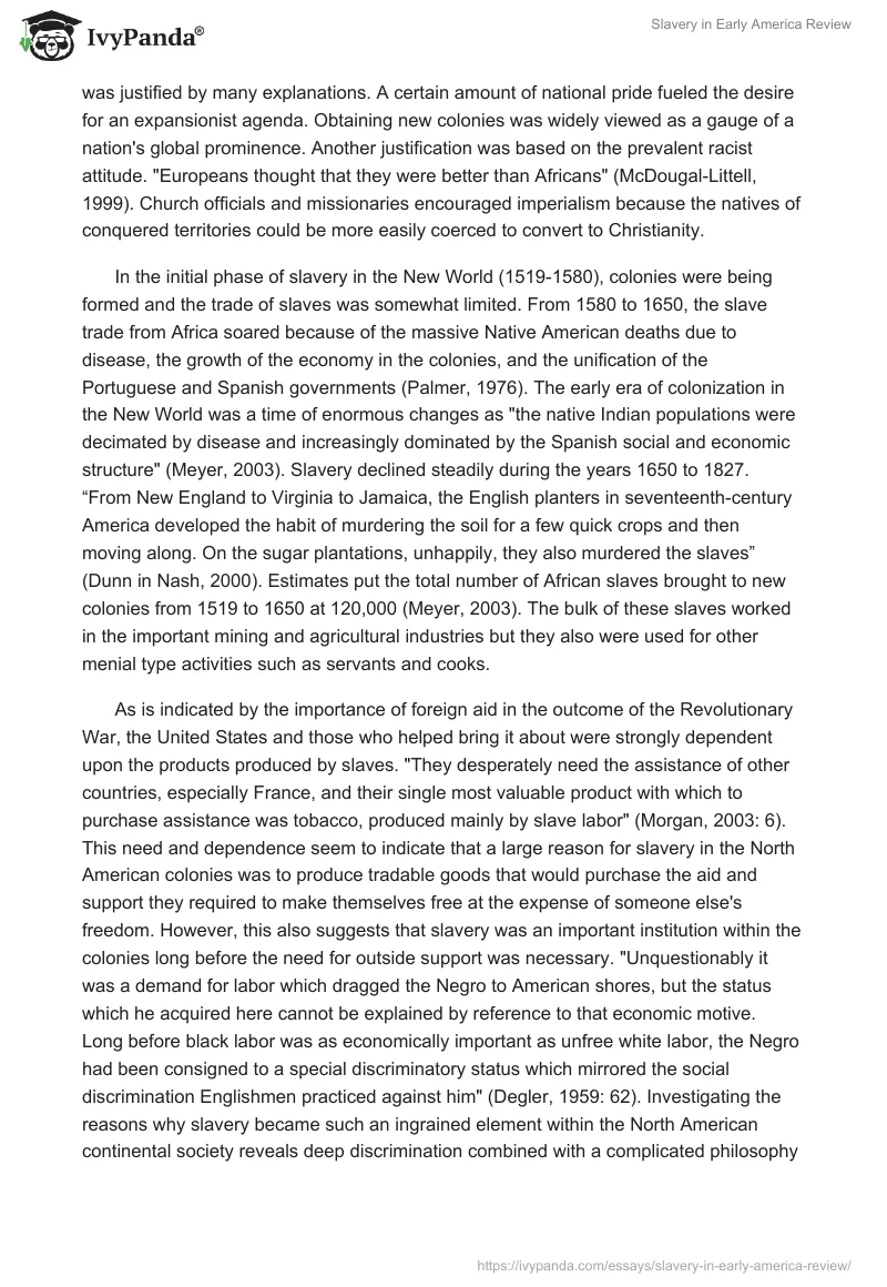 Slavery in Early America Review. Page 2