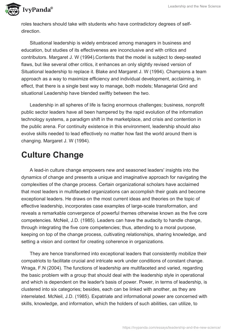 Leadership and the New Science. Page 2