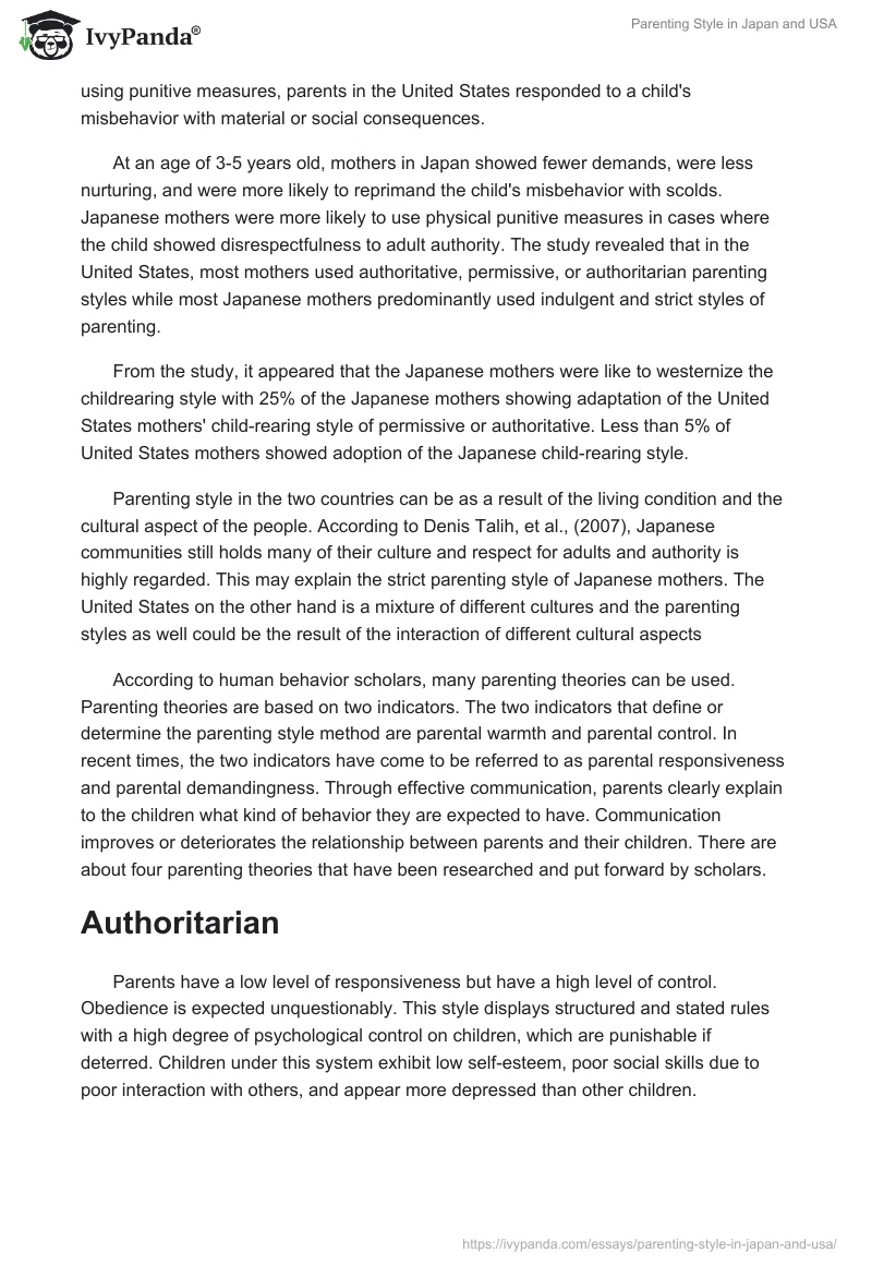 Parenting Style in Japan and USA. Page 2