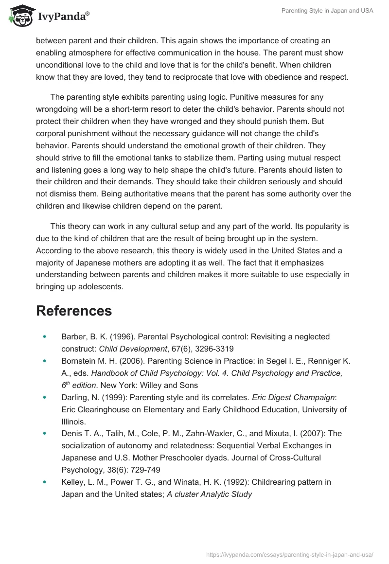 Parenting Style in Japan and USA. Page 4