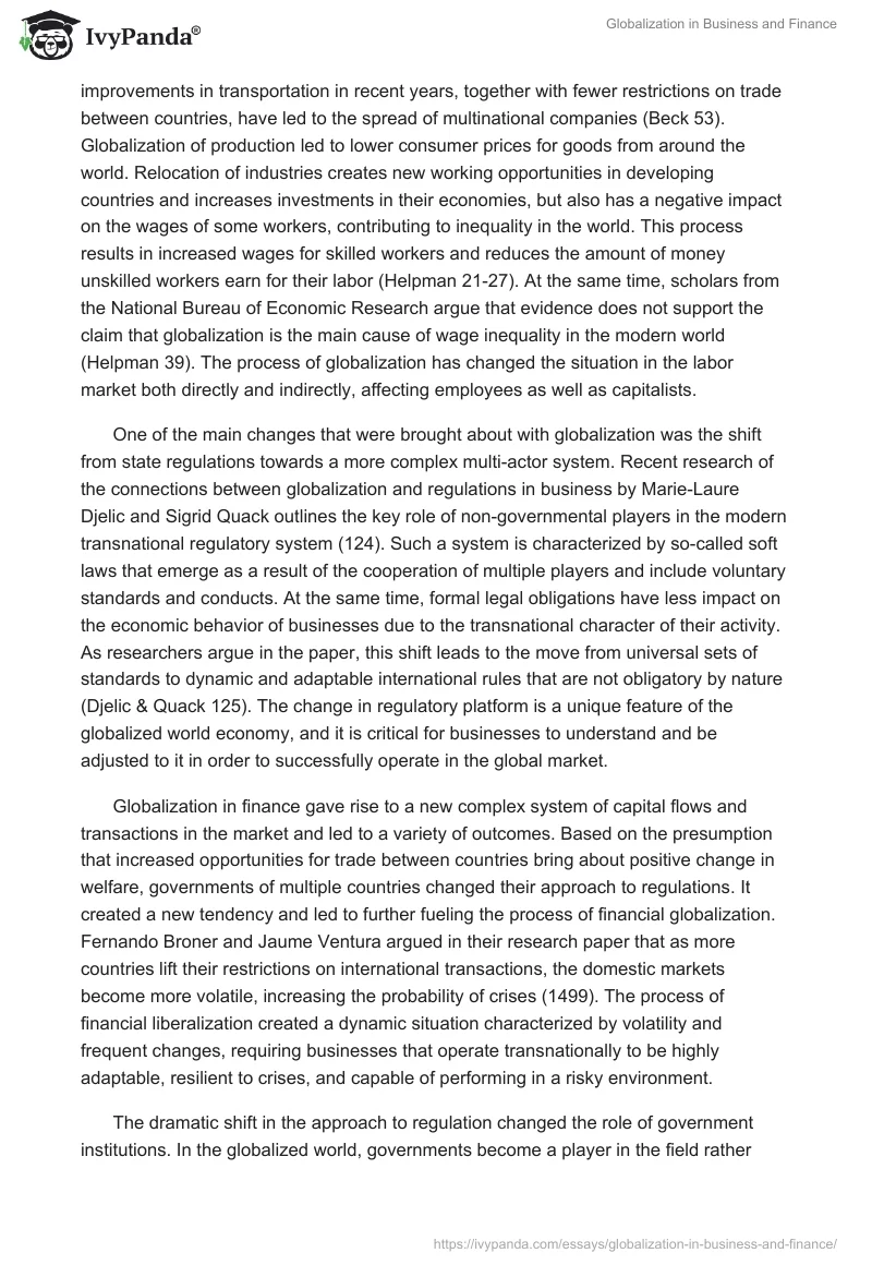 Globalization in Business and Finance. Page 2