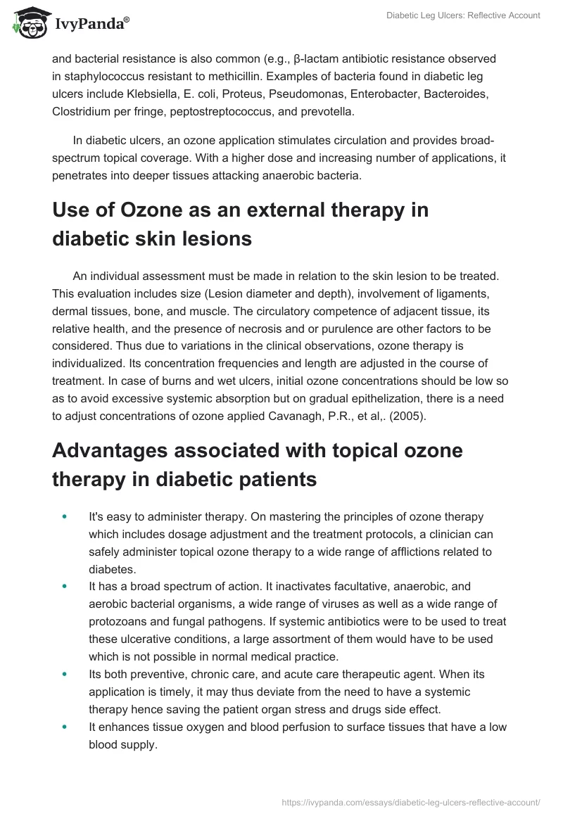 Diabetic Leg Ulcers: Reflective Account. Page 3