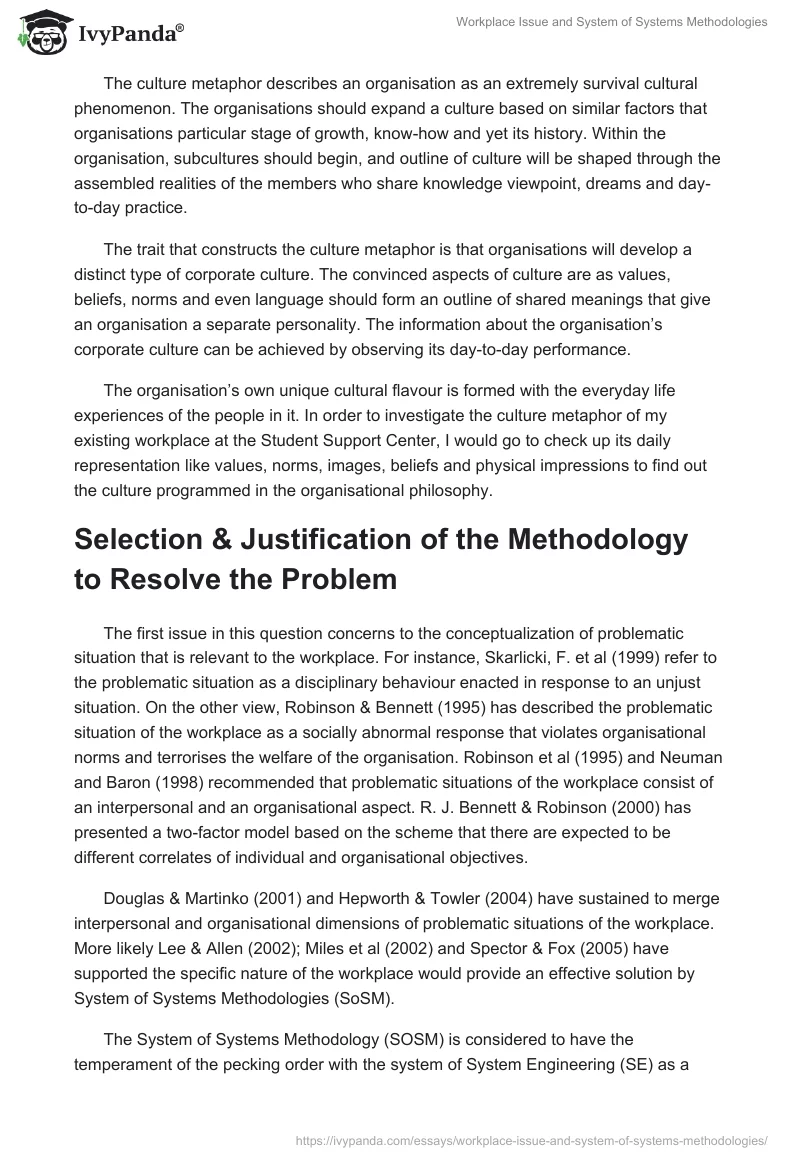 Workplace Issue and System of Systems Methodologies. Page 4