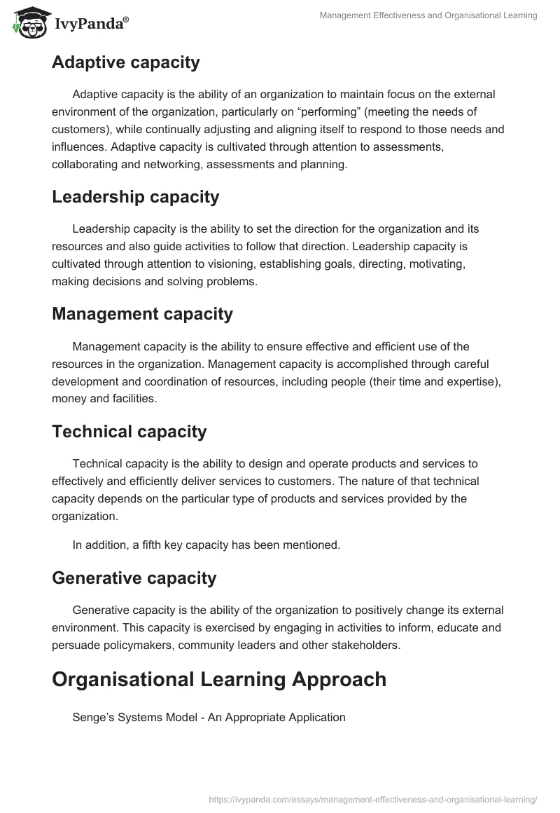 Management Effectiveness and Organisational Learning. Page 4