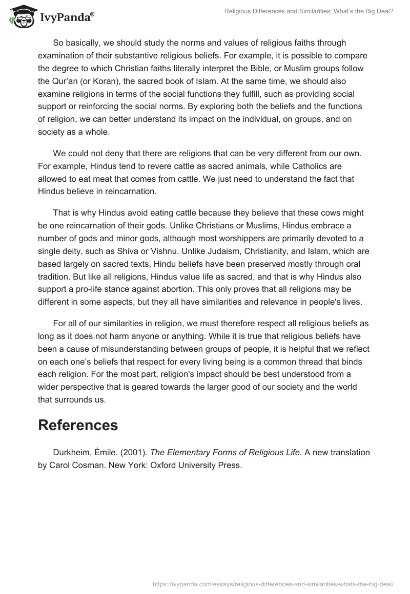 Religious Differences and Similarities: What’s the Big Deal?. Page 2