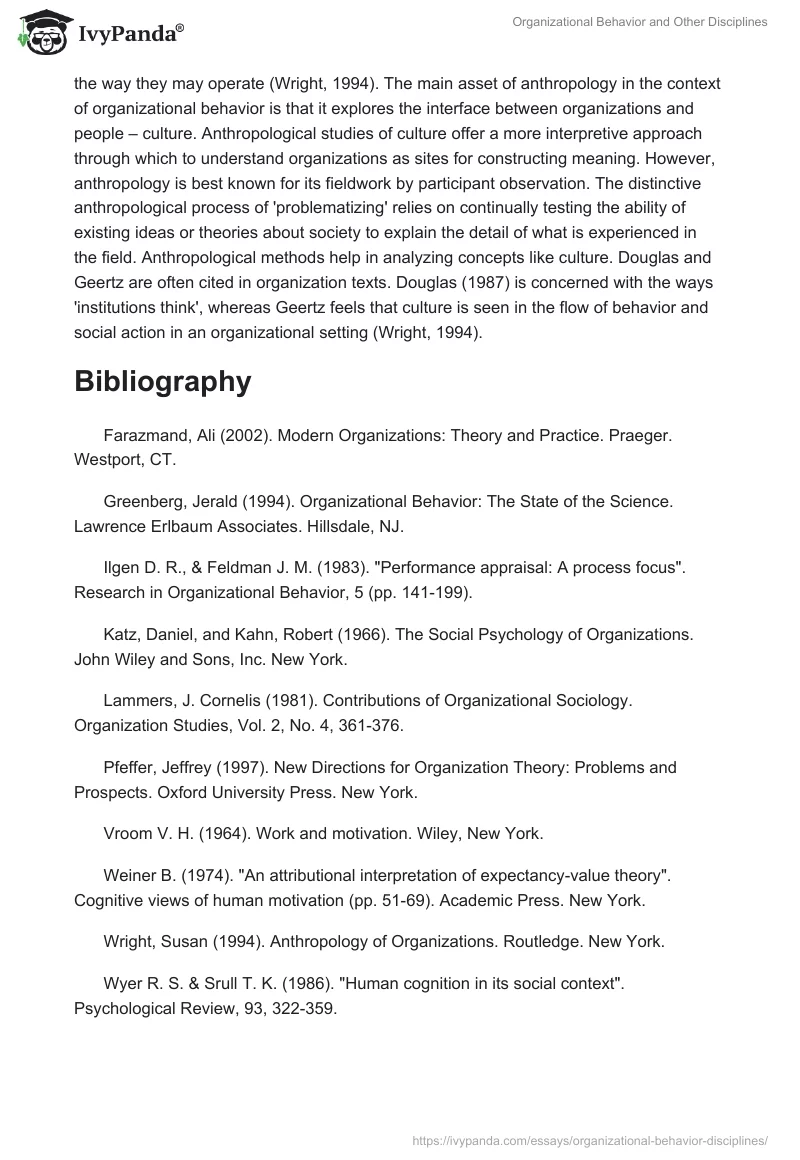 Organizational Behavior and Other Disciplines. Page 4