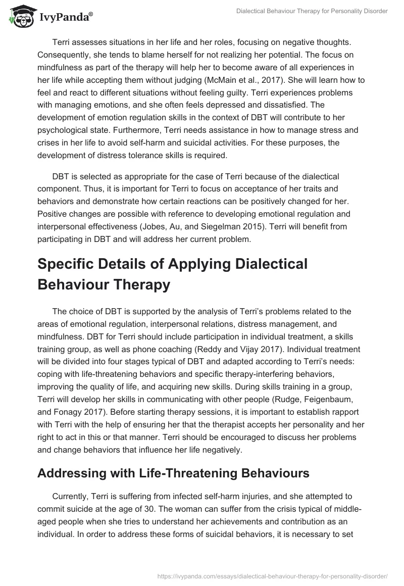 Dialectical Behaviour Therapy for Personality Disorder. Page 2