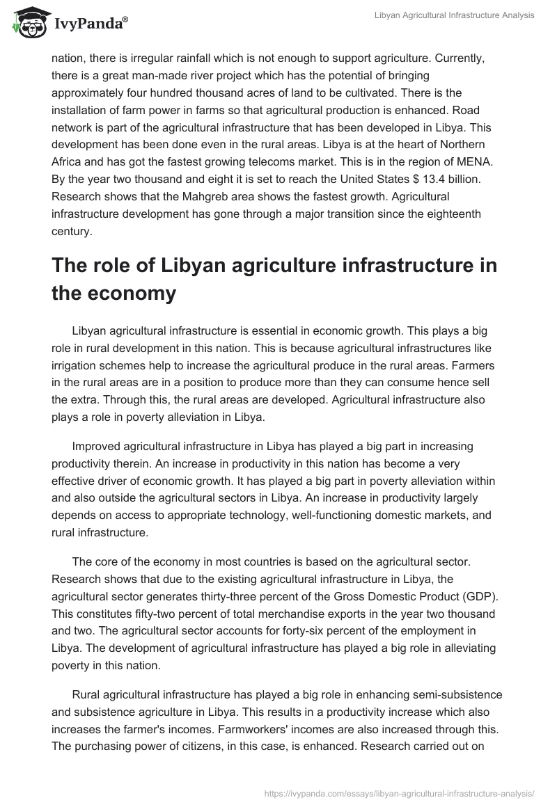 Libyan Agricultural Infrastructure Analysis. Page 2