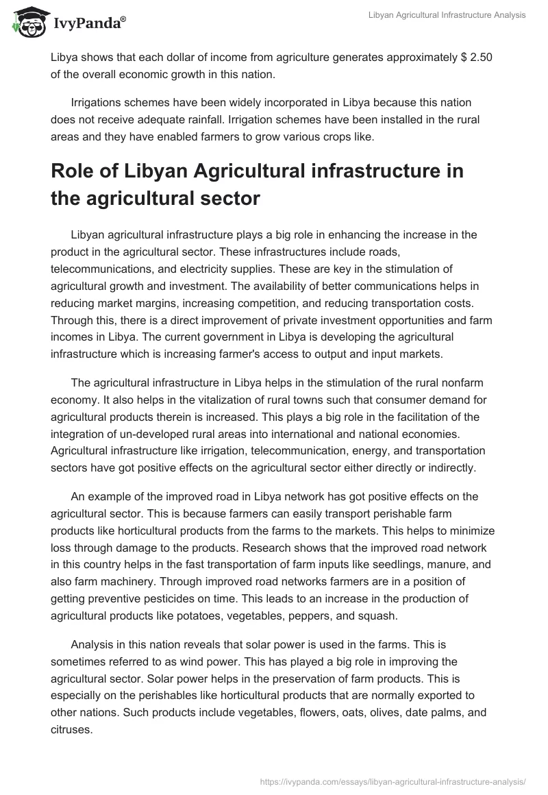 Libyan Agricultural Infrastructure Analysis. Page 3