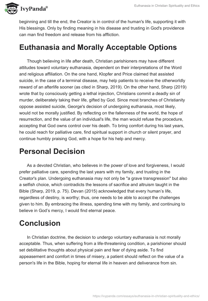 Euthanasia in Christian Spirituality and Ethics. Page 3