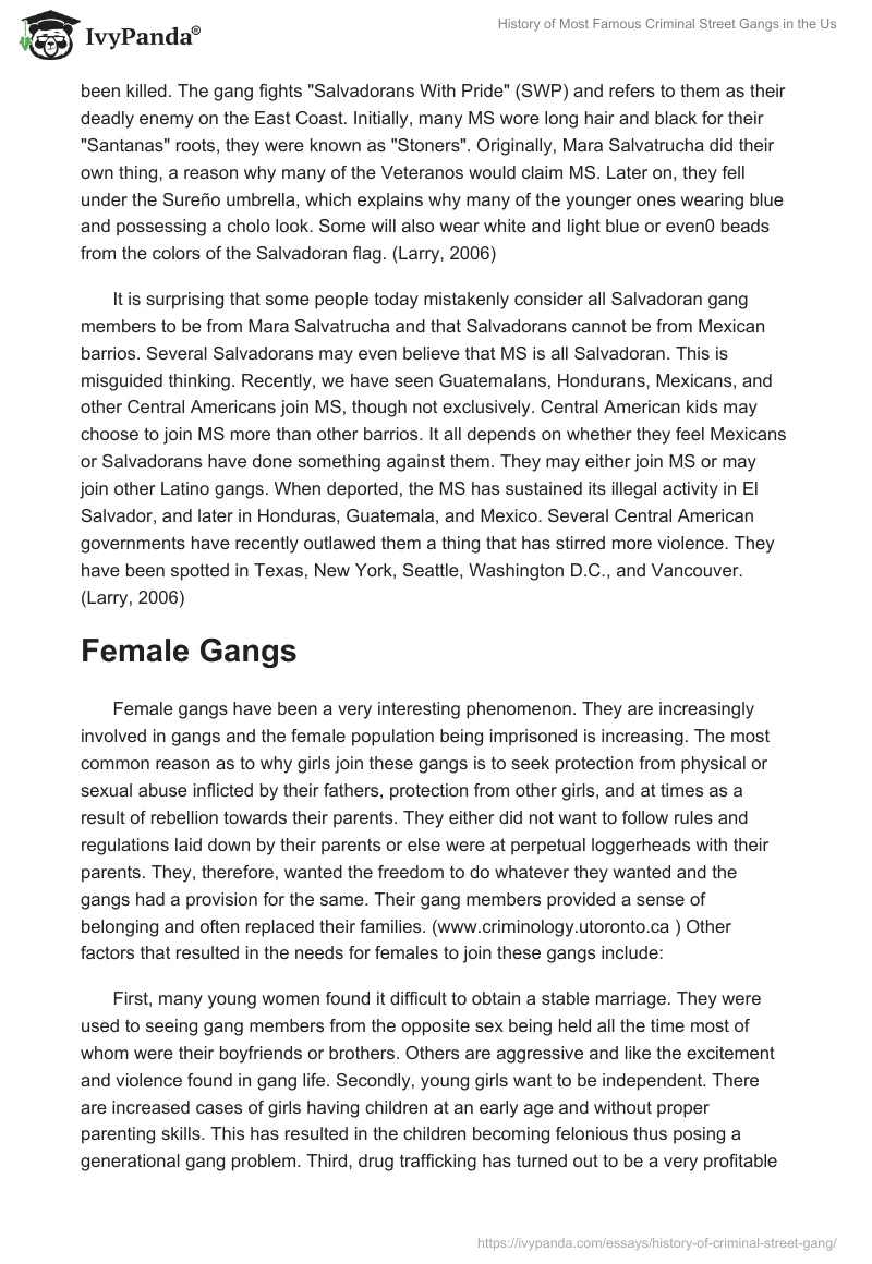 History of Most Famous Criminal Street Gangs in the Us. Page 3