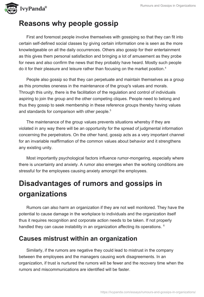 Rumours and Gossips in Organizations. Page 2
