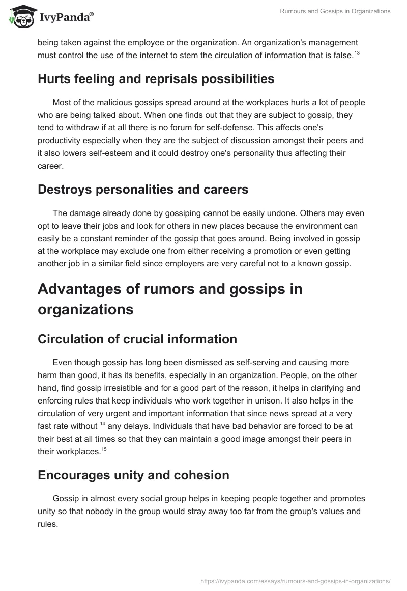 Rumours and Gossips in Organizations. Page 4