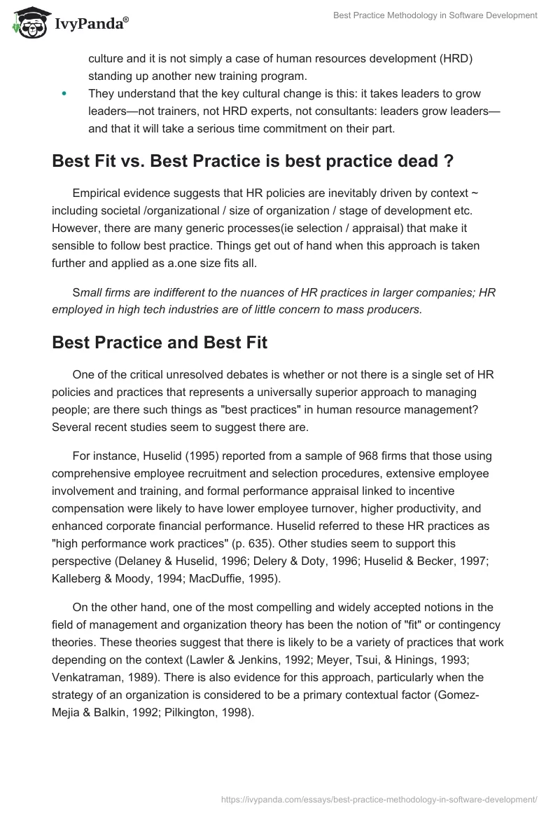 Best Practice Methodology in Software Development. Page 5