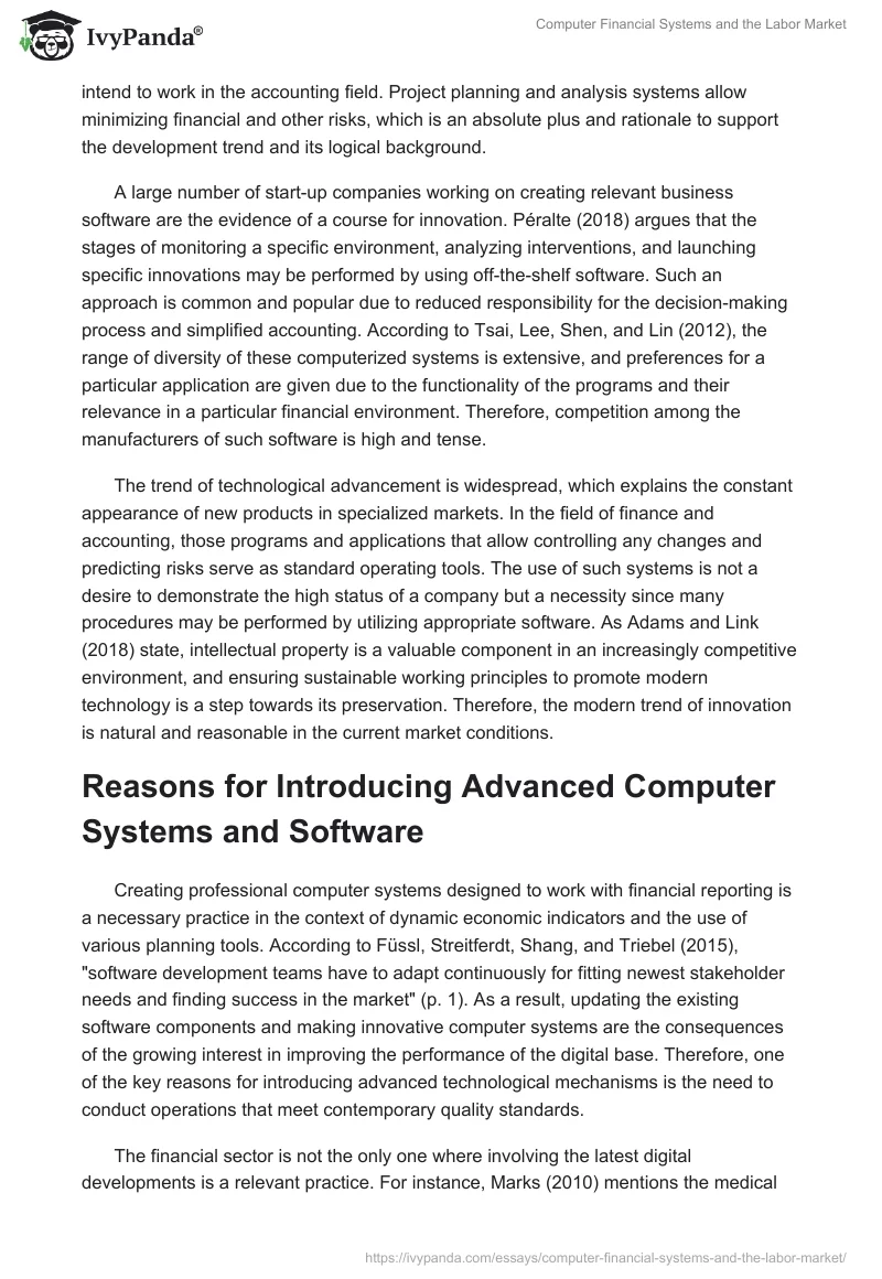 Computer Financial Systems and the Labor Market. Page 2