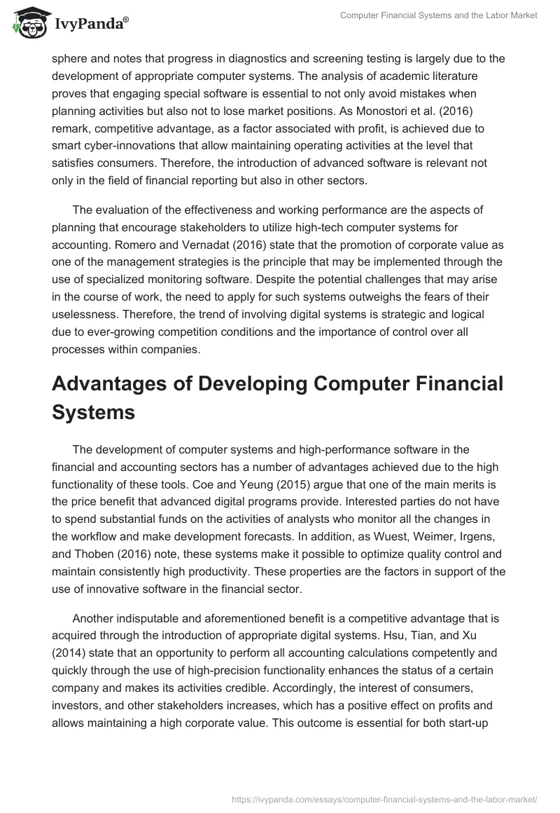 Computer Financial Systems and the Labor Market. Page 3