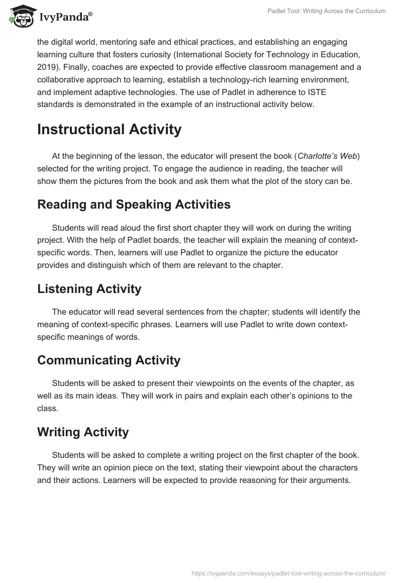 Padlet Tool: Writing Across the Curriculum. Page 3