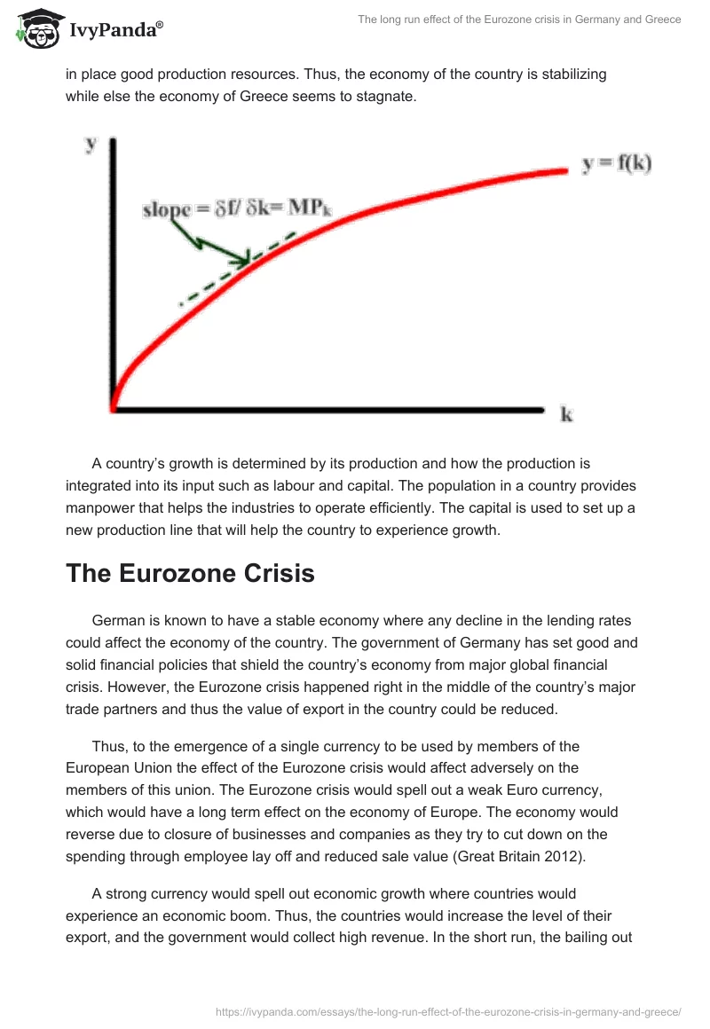 The long run effect of the Eurozone crisis in Germany and Greece. Page 3
