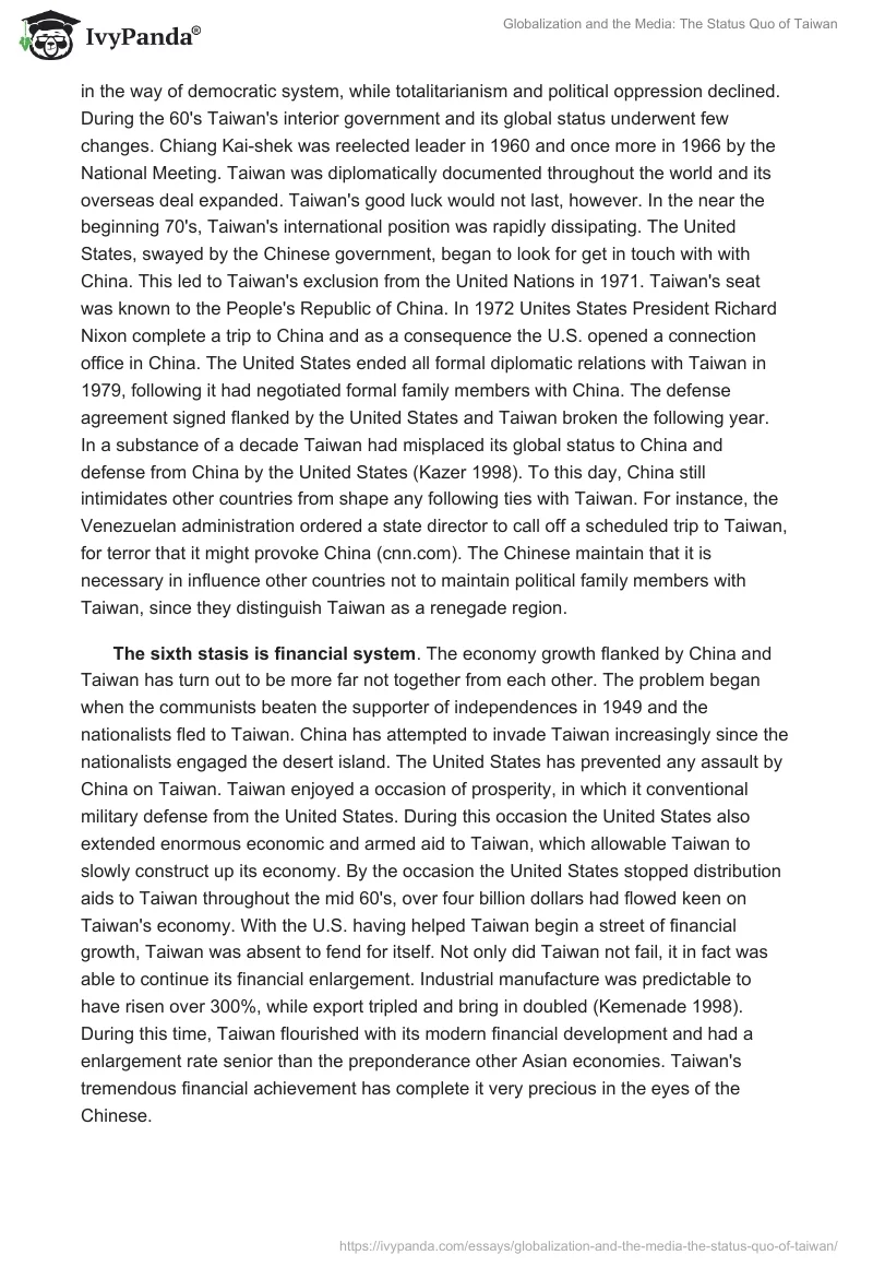 Globalization and the Media: The Status Quo of Taiwan. Page 4