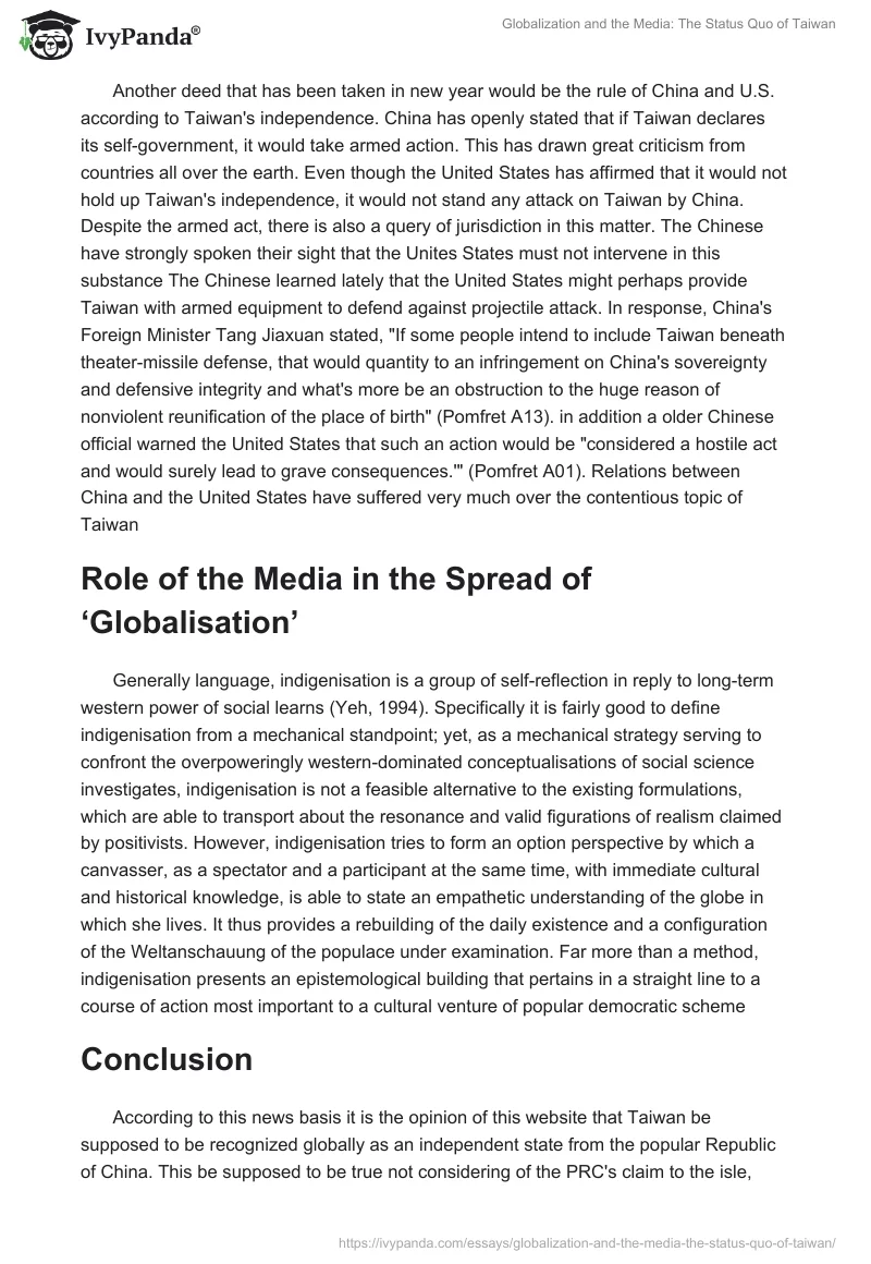 Globalization and the Media: The Status Quo of Taiwan. Page 5