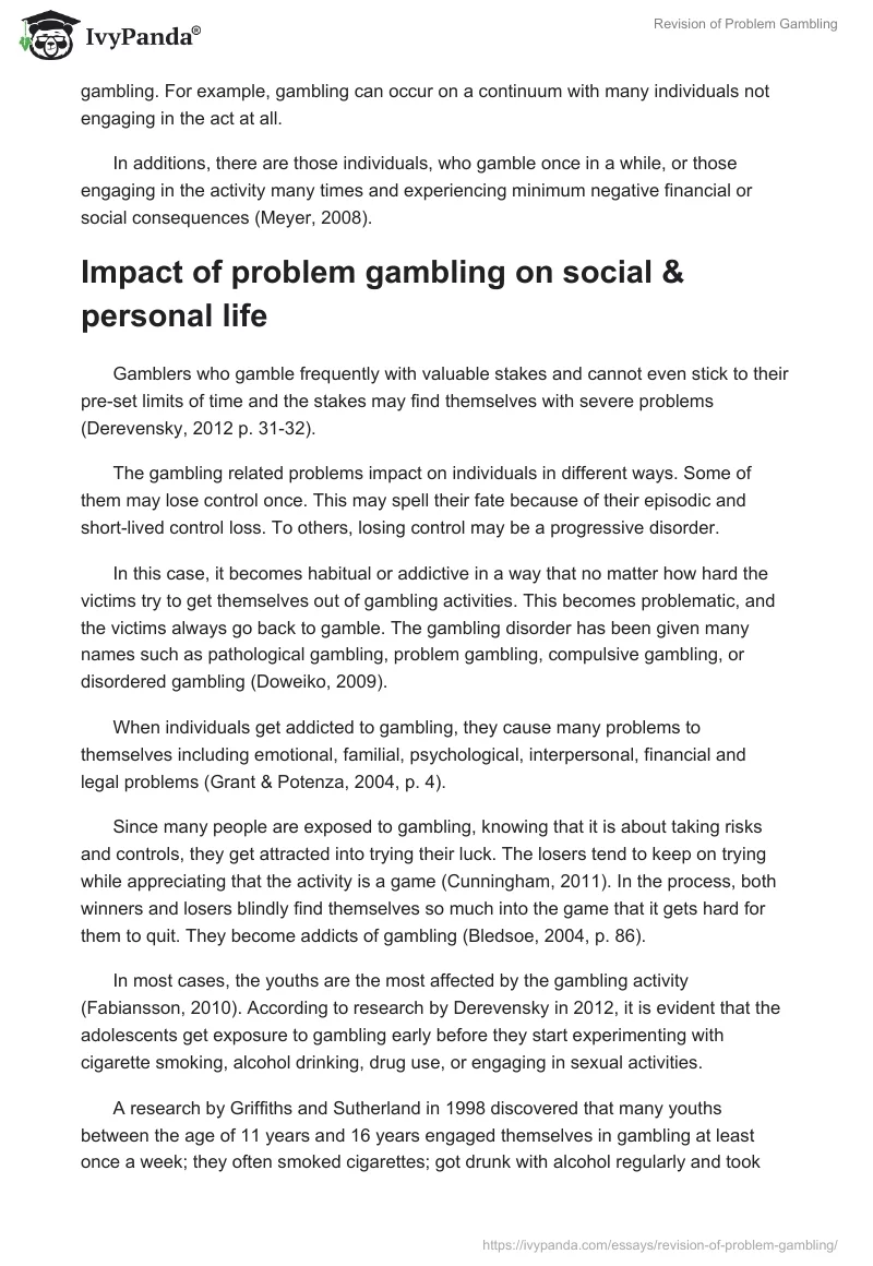 Revision of Problem Gambling. Page 4