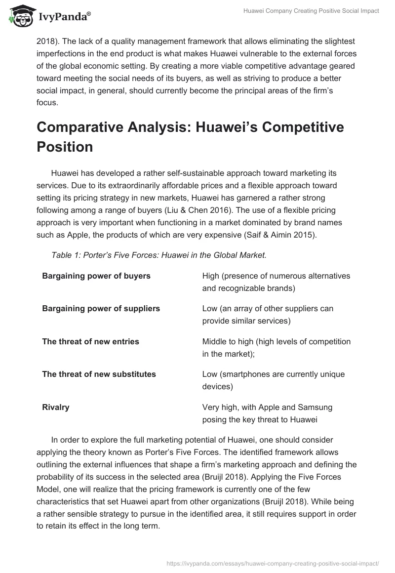 Huawei Company Creating Positive Social Impact. Page 2