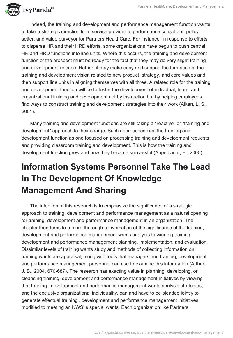 Partners HealthCare: Development and Management. Page 5