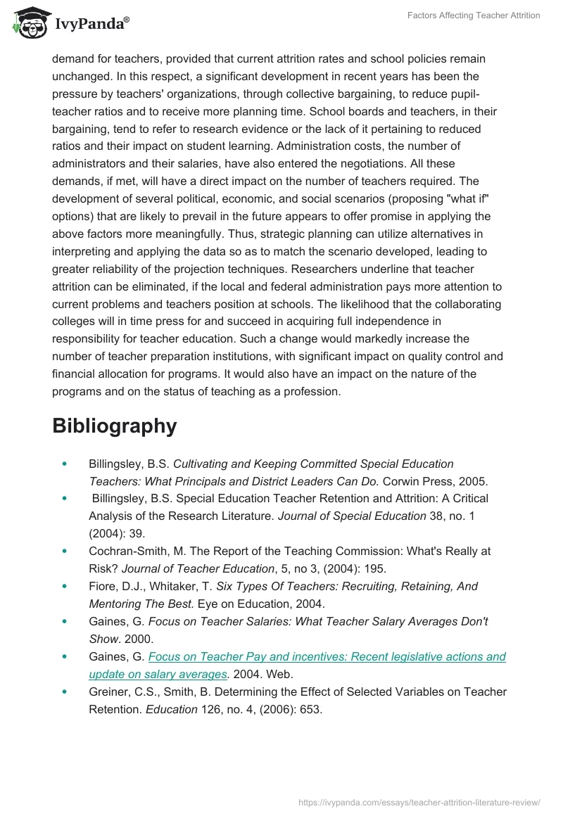 Factors Affecting Teacher Attrition. Page 5