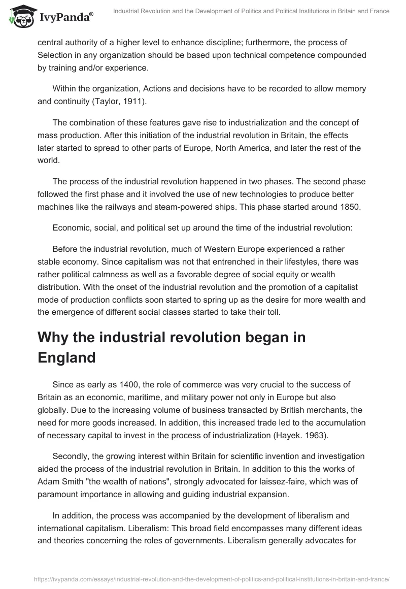 Industrial Revolution and the Development of Politics and Political Institutions in Britain and France. Page 3