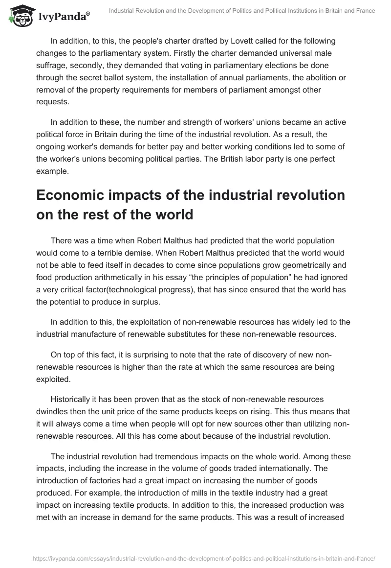 Industrial Revolution and the Development of Politics and Political Institutions in Britain and France. Page 5