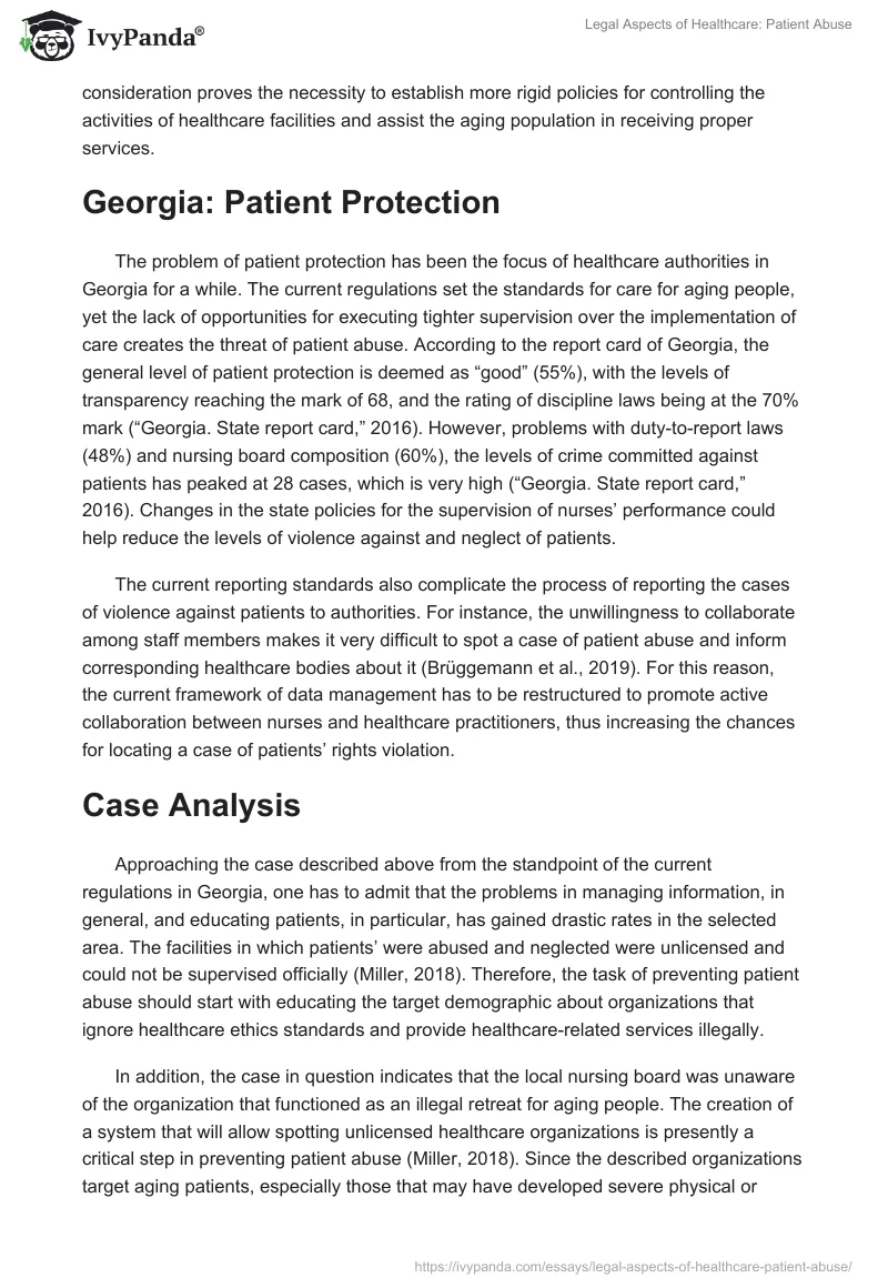 Legal Aspects of Healthcare: Patient Abuse. Page 2