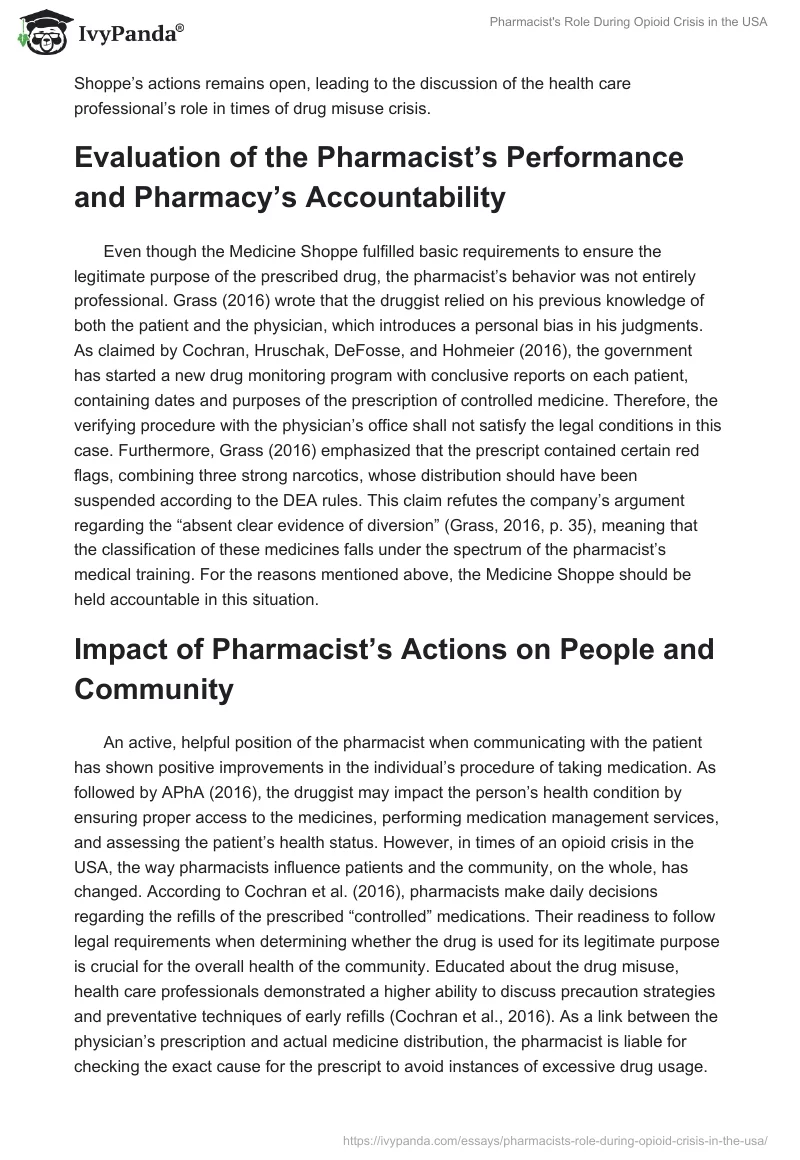 Pharmacist's Role During Opioid Crisis in the USA. Page 2
