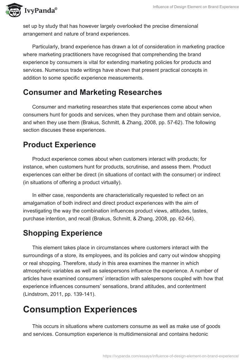 Influence of Design Element on Brand Experience. Page 5